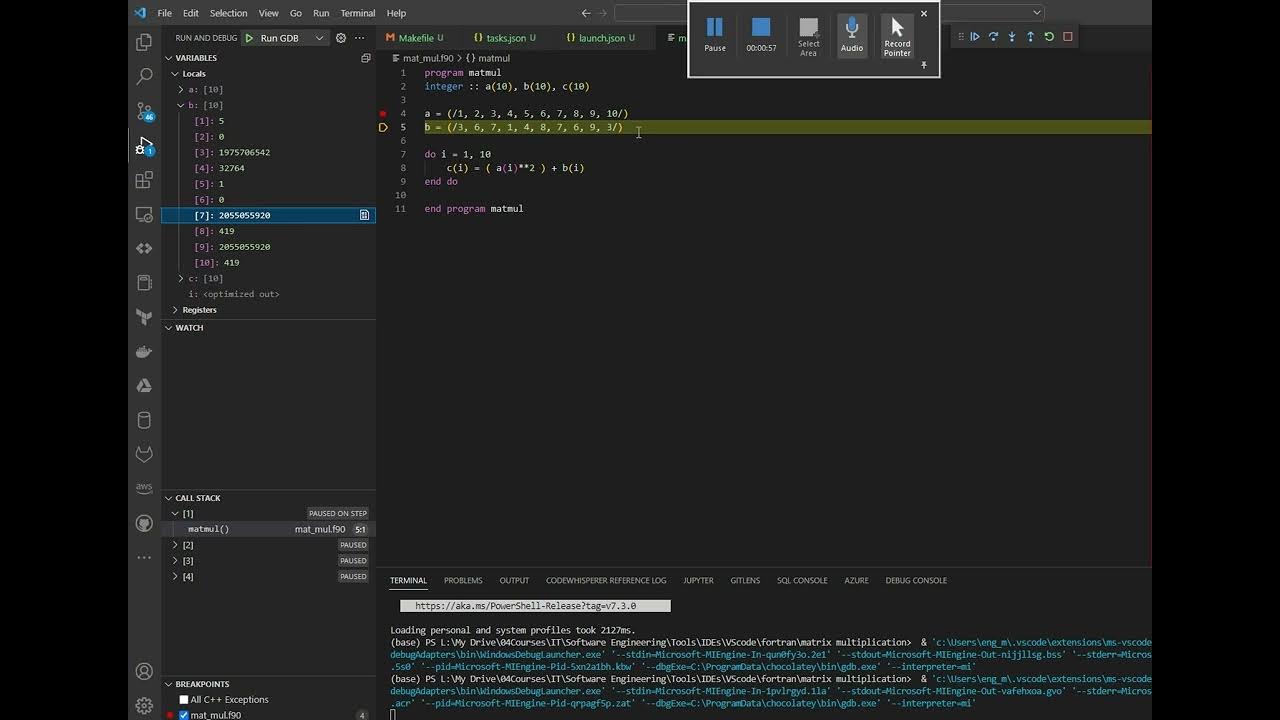 Debugging fortran code using vscode youtube