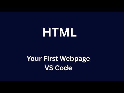 HTML Tutorial for Beginners: Build Your First Webpage in VS Code (html, title, body, h1)
