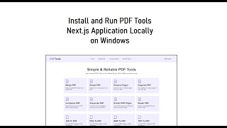 Install and Run PDF Tools Next.js Application on Windows Locally