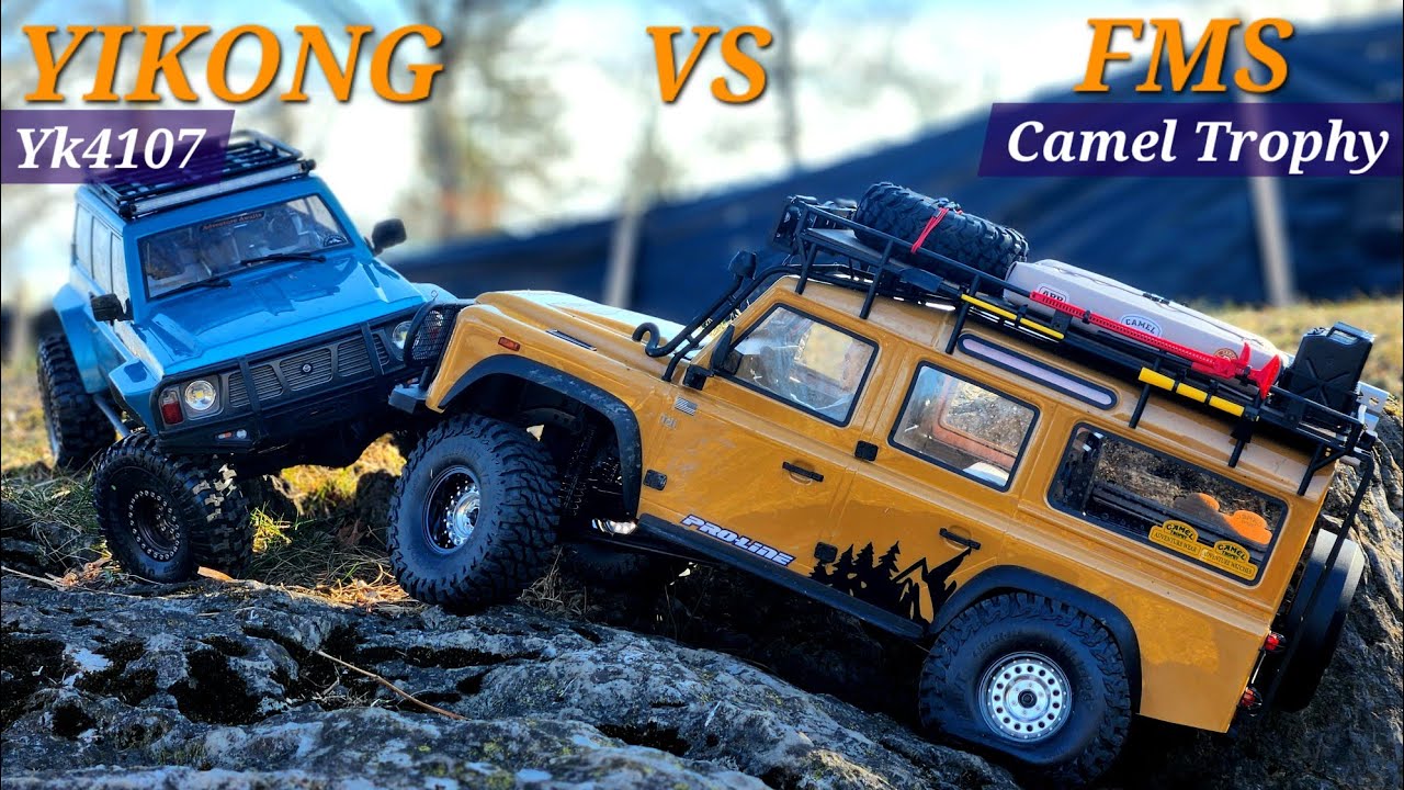 YIKONG YK4107 VS FMS FCX-10 Camel Trophy 1:10 Scale RC Crawler Battle!