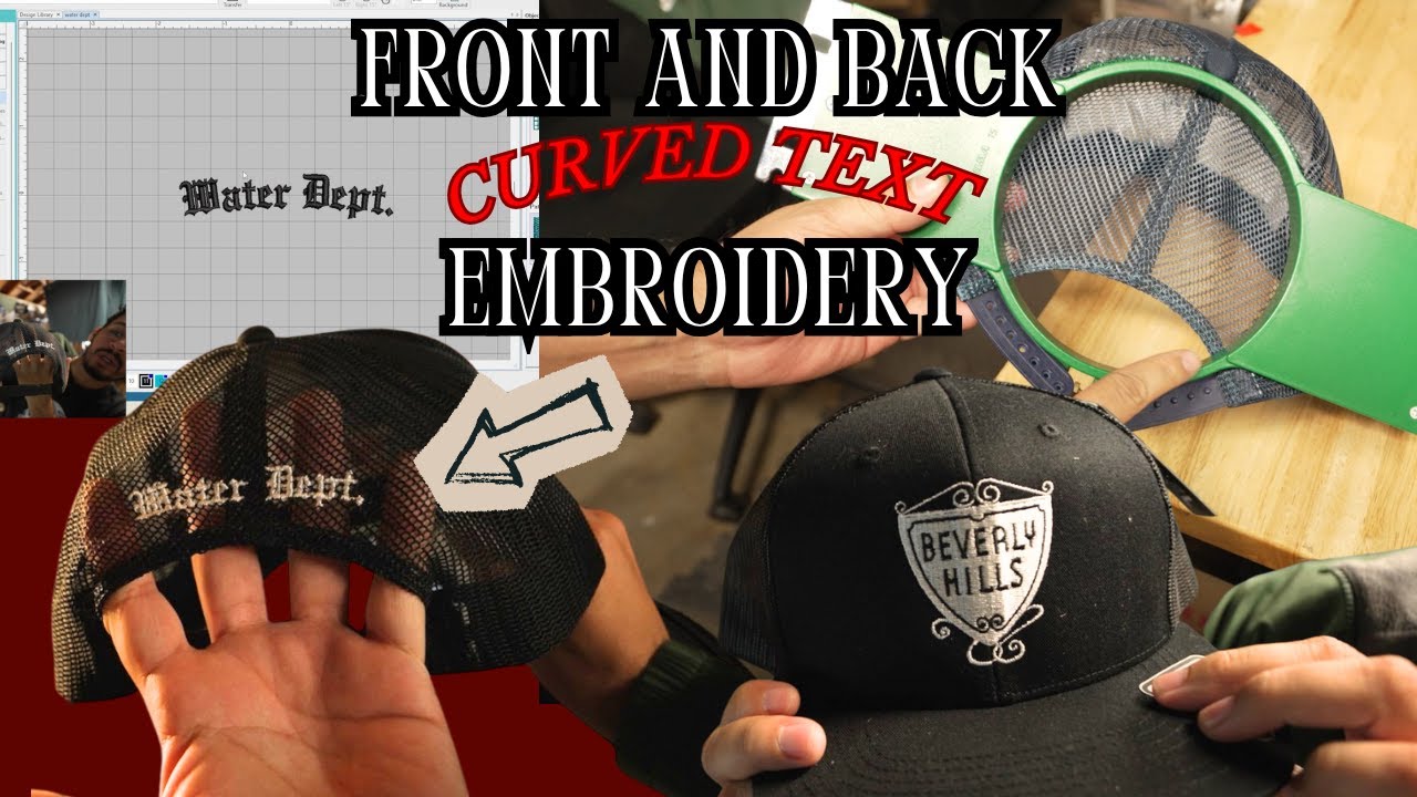 ИЗОГНУТЫЙ ТЕКСТ: пошаговое руководство по оцифровке и запяливанию | Советы по вышивке на шляпе с ...