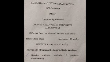 Advanced corporate accounting question paper,bcom sem 5,nov 2025