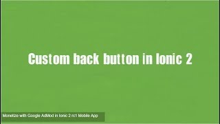 How to custom back button in Ionic 2 [Rc1]