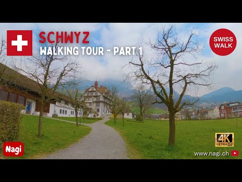 🇨🇭 SWITZERLAND 4K WALKING TOUR | Schwyz Town Village - Part 1 | Switzerland Travel | #nagiCH