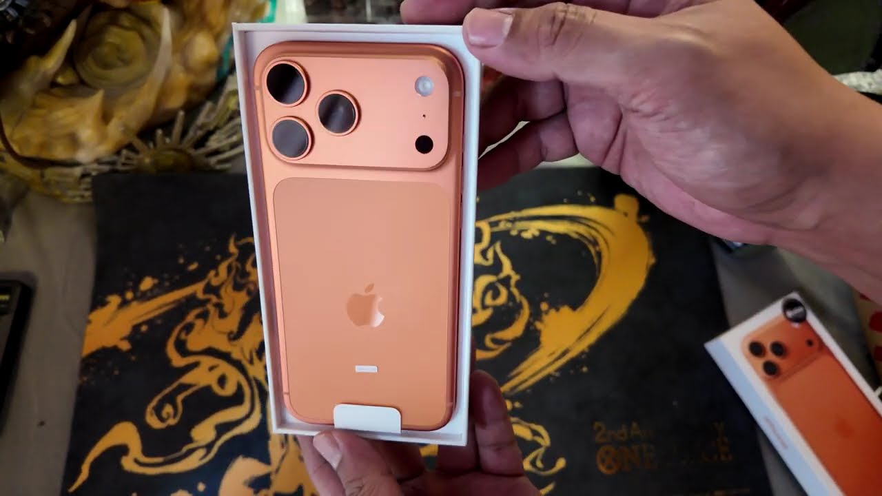 UNBOXING IPHONE 17 PRO MAX COSMIC ORANGE WITH CASES