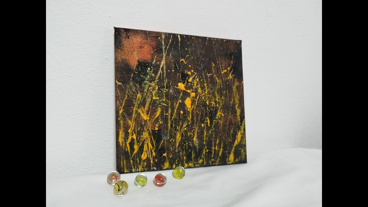 💛🧡💛 Abstract Painting with Sponge | Acrylic painting | Art Therapy 🧡💛🧡