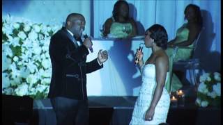 Bride and groom  (Laura and Bertrand) sing stunning duet at wedding reception