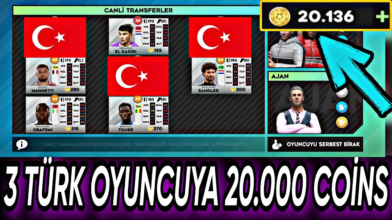 3 TÜRK OYUNCUYA 20.000 COİNS! DREAM LEAGUE SOCCER 2023