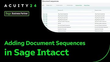 Adding Document Sequences in Sage Intacct