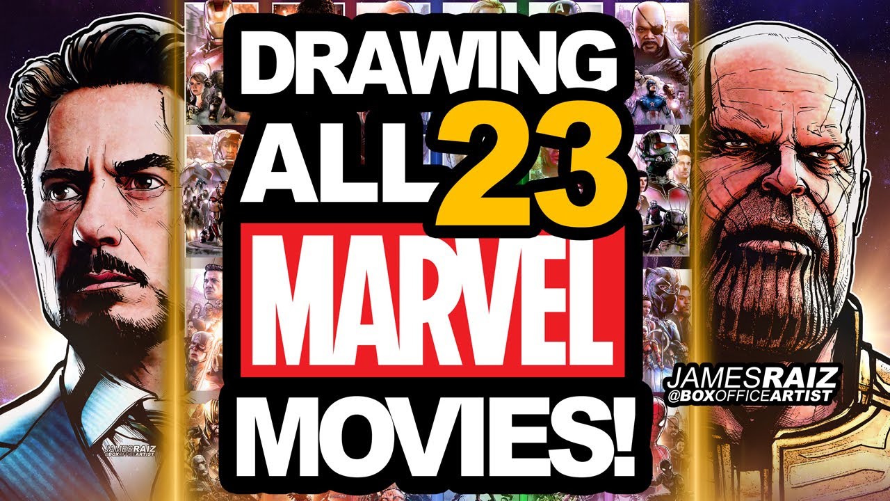 300 HOURS of WORK Drawing ALL 23 MARVEL INFINITY SAGA MOVIES