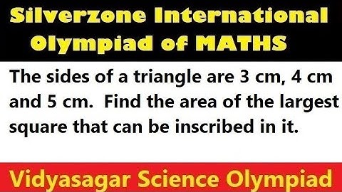 #VSO85, AREA OF A SQUARE inside a TRIANGLE, Vidyasagar Science Olympiad,  Mathematics Olympiad