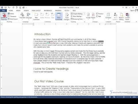 Lesson 44 - Using Spell Check And Grammar Check