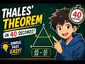 Understand the concept behind thales theorem in less than 40 seconds🔥🎯📗📚