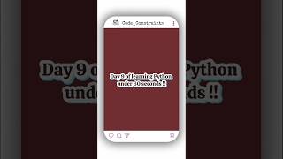 Day 9 of learning Python under 60 seconds ‼️ #trendingshorts #pythontricks #codingsecrets #learning