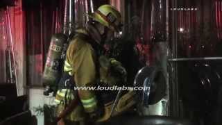 Restaurant Break In Fire / Pacoima   RAW FOOTAGE