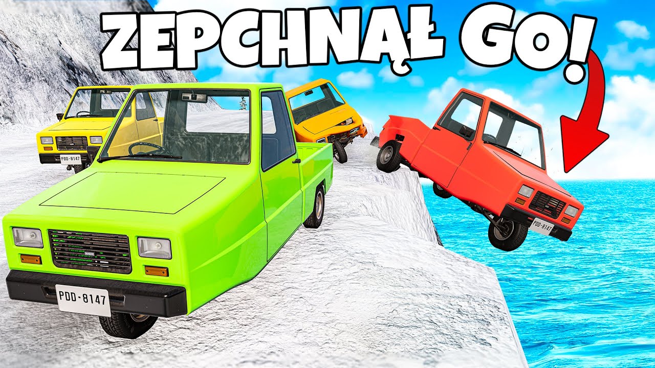 ❄️ MEGA WYPADKI NA KLIFIE!? KTO ZJEDZIE NA DÓŁ! | BeamNG Drive  |