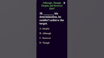 Conjunctions Quiz #part13 | Although, Though, Despite and However Quiz #english #quiz #grammarquiz