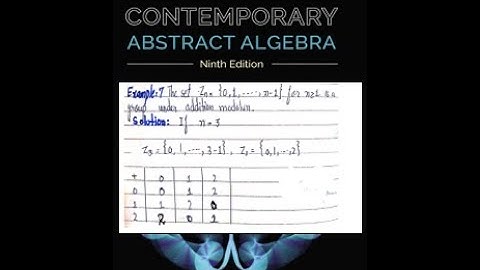 the set zn is a group under addition modulo n