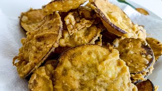 Download Lagu Rasa Garing Kriuk Kriuk Yang Mengasyikkan| KEREPEK TERUNG (Aubergine/Eggplant Chips) MP3