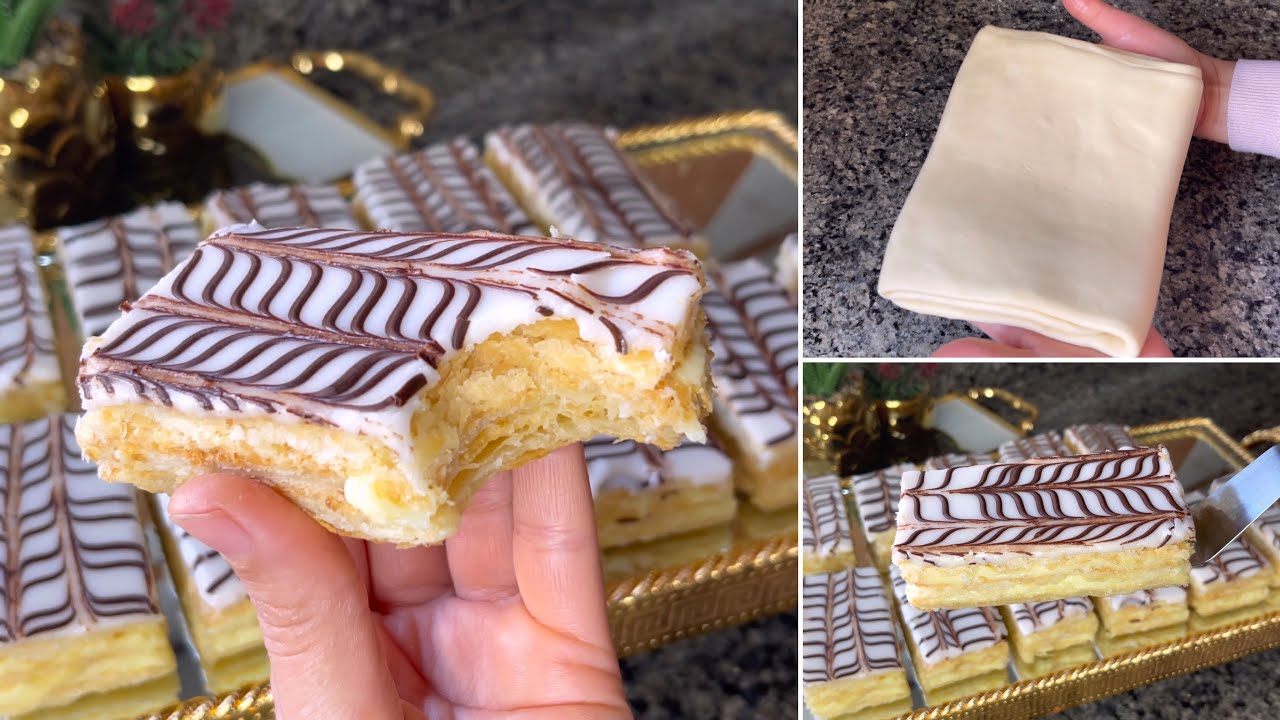 حلوة او كاطو او ميلفي بي أسرع وأنجاح عجين ممكين تحضريه بدون زبدة التوريق👌🏻حقًا عجين مورق 10دقائق