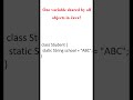 Static Variables in Java Explained under 20 Seconds 🔥 #Shorts