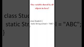Static Variables in Java Explained under 20 Seconds 🔥 #Shorts
