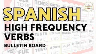 Spanish Classroom Decor High Frequency Verbs Word Wall Posters Bulletin Board