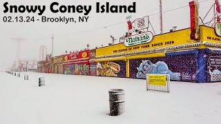Snow Storm CONEY ISLAND | Walking in Brooklyn NYC | Surf Ave to Brighton Beach Ave | Commentary ASMR