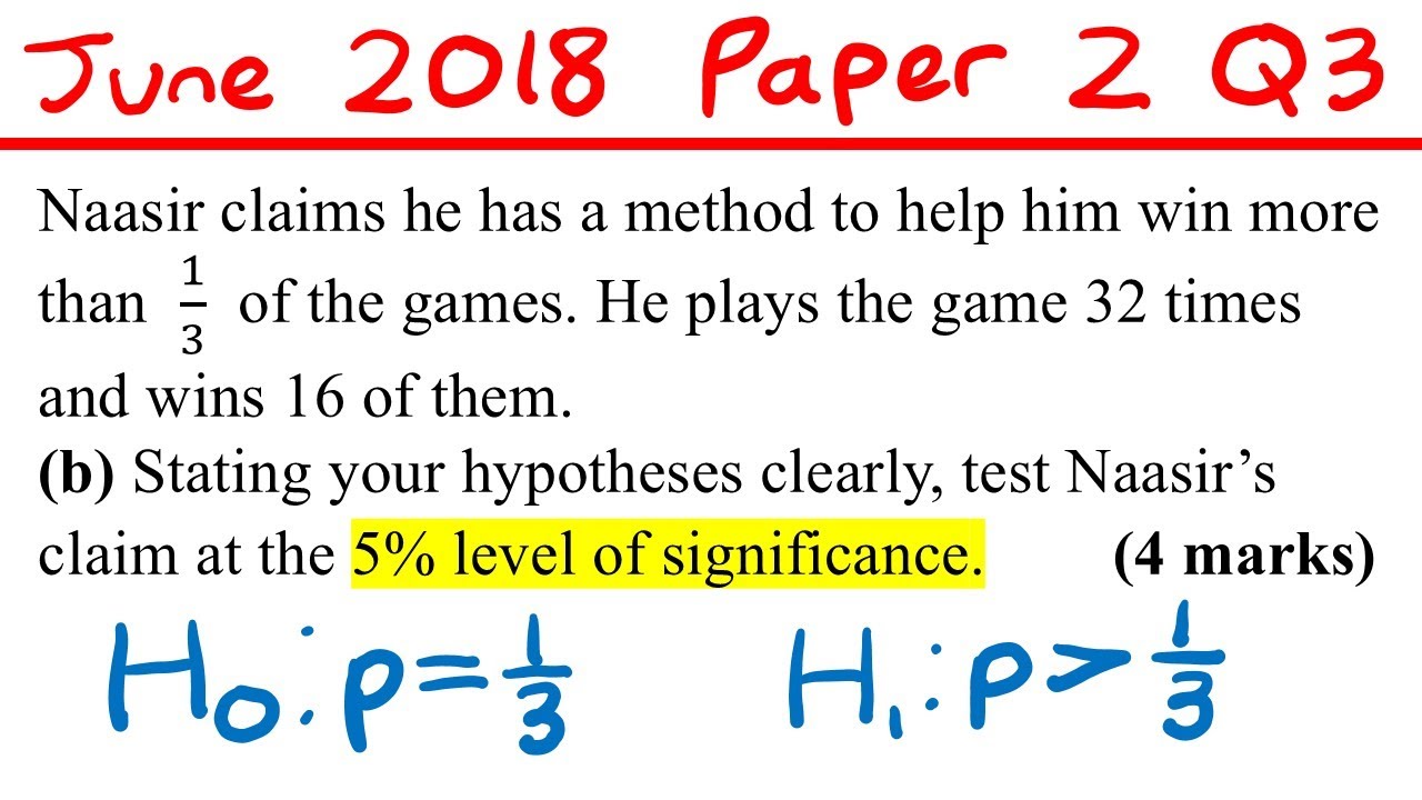 4 Past Exam Questions on Binomial Hypothesis Testing! - Statistics Edexcel A Level and AS Maths