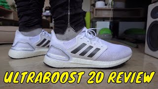 ultra boost 20 white on feet