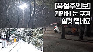 [차박] 삼척 원평해변 설중차박 | 양미리 구이