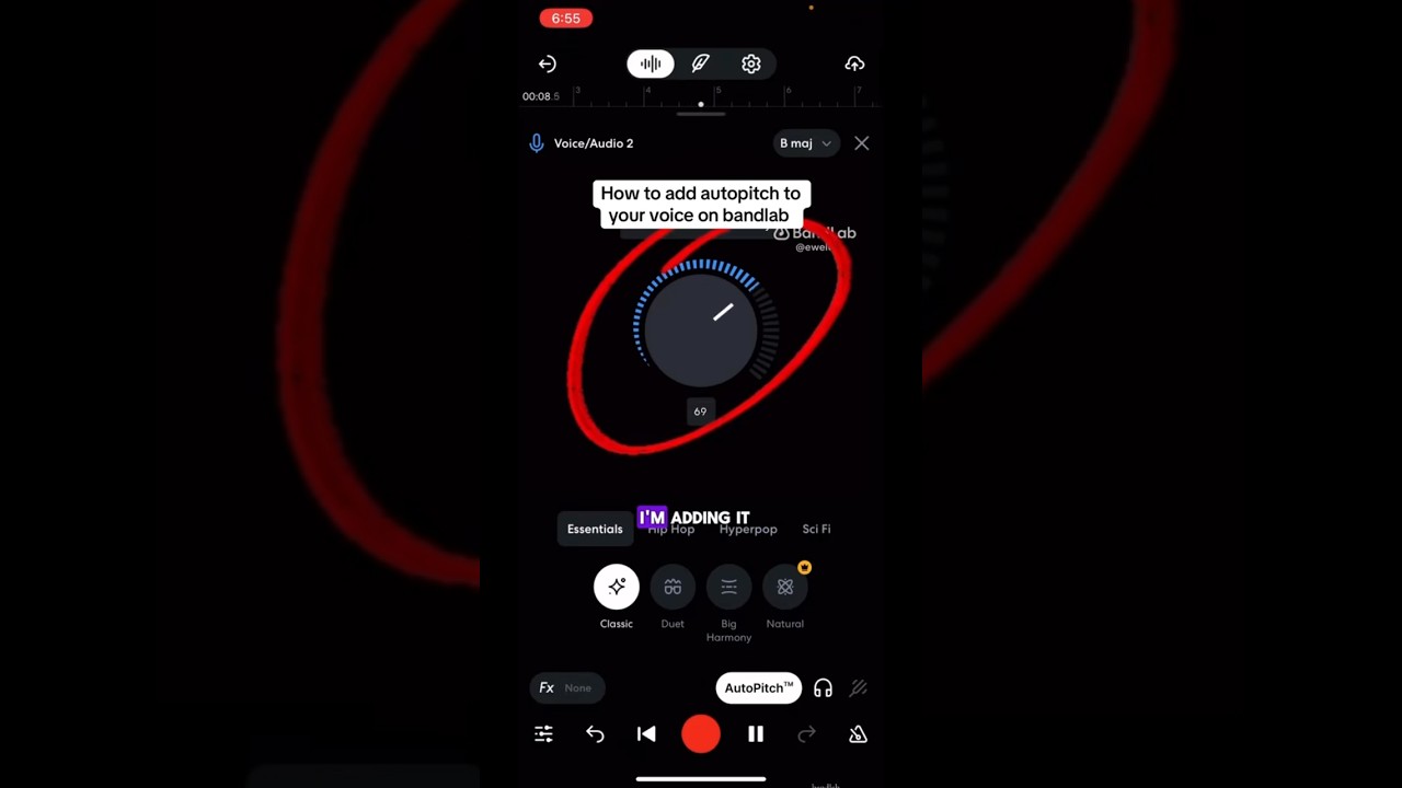 How to add autotune on bandlab 