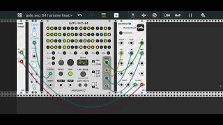 Playing with miRack: Gate Seq 64 + auv3 host(Hammerhead)