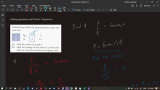 Worked Example on solving problems with DIrect proportion from a table