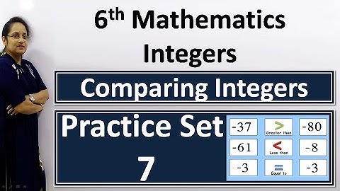 6th Math | Integers | Practice set 7 | Comparing Integers