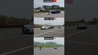 Automatic braking test TESLA VS Mazda vs NIO ES8