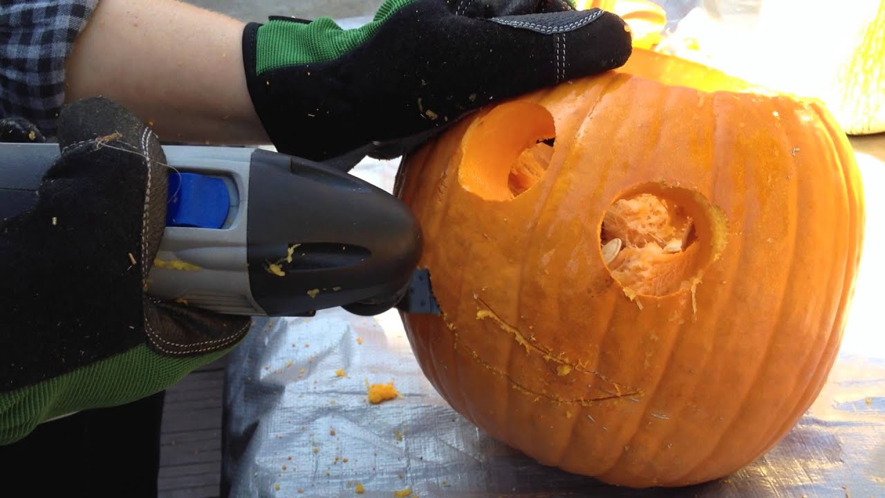 How to Carve a Pumpkin Using an Oscillating Tool - YouTube
