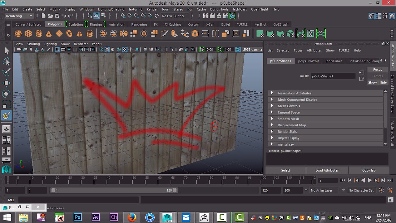 Update Maya 2016 tutorial : Using the 3D paint to to paint directly onto 3D objects