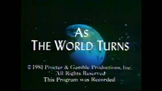 As the World Turns close, 1981