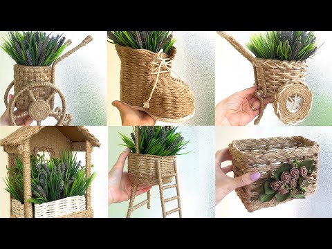 МНОГО поделок ИЗ ДЖУТА своими руками / 6 Jute craft ideas