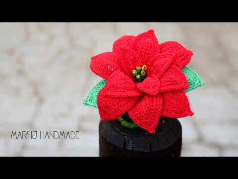 Stella Di Natale Tutorial.Maryj Handmade Stella Di Natale All Uncinetto How To Crochet A Poinsettia