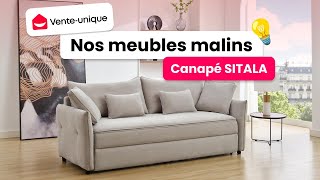 Canapé 3 Places Convertible Avec Assise À Mémoire De Forme Sitala