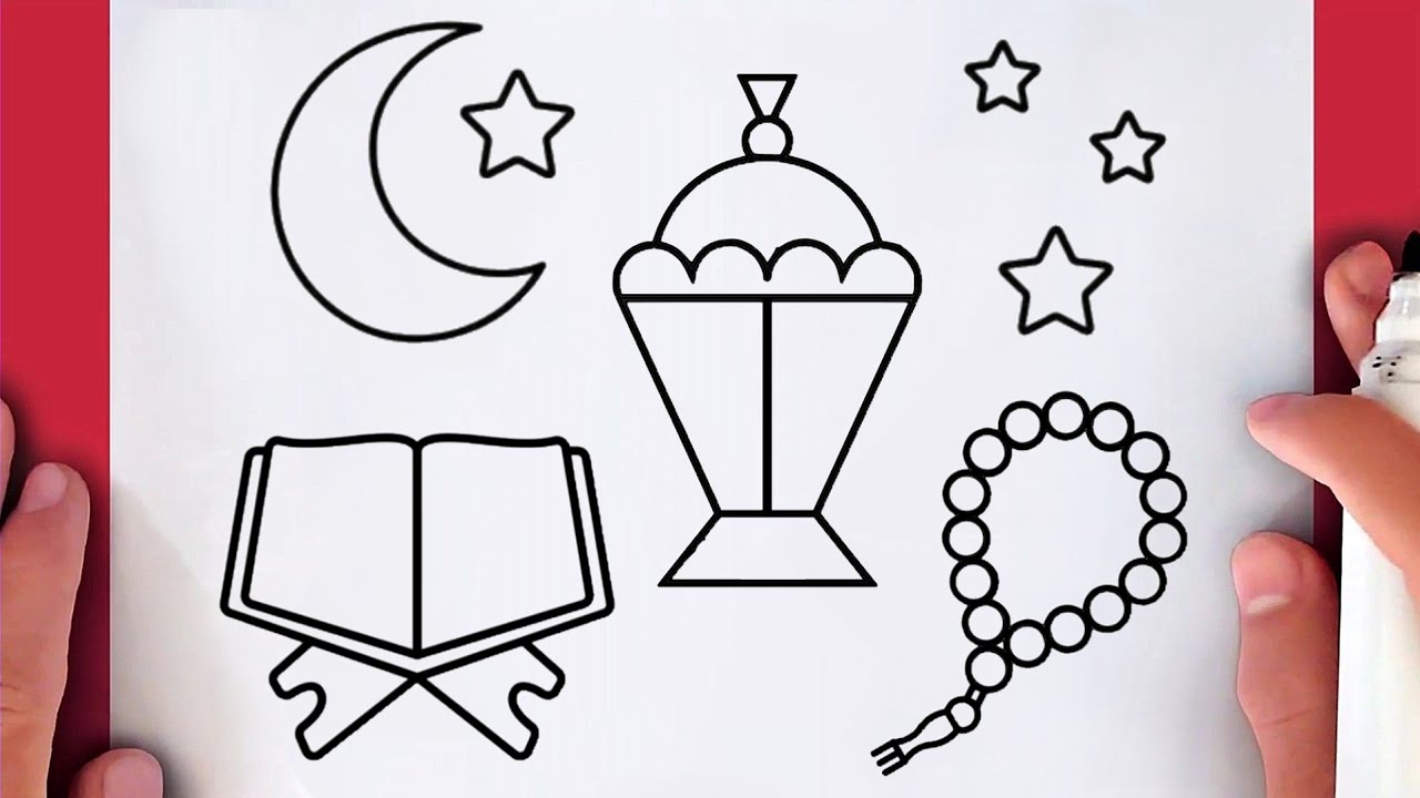 كيفية رسم رسومات رمضانية سهلة خطوة بخطوة / رسم سهل / تعليم الرسم للمبتدئين || Ramadan Kareem Drawing