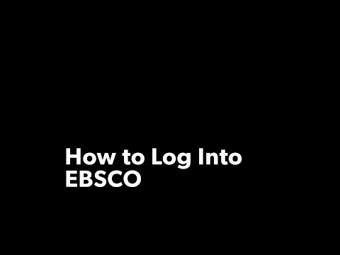 How to Log Into EBSCO