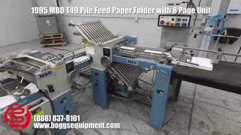 1995 MBO T49 Pile Feed Paper Folder with 8 Page Unit