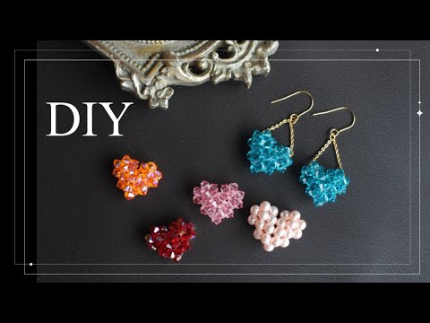 DIY☆How to make a plump 3D heart motif using 35 beads❤️ - YouTube