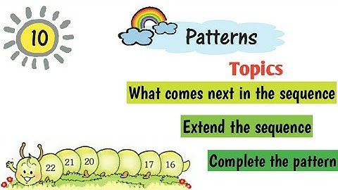Ncert class 1 Math |Chapter-10 Patterns