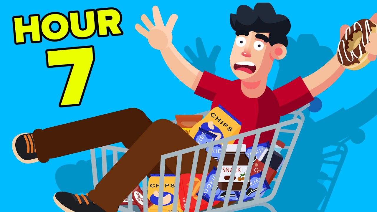 Spending 24 Hours In Grocery Store    FUNNY CHALLENGE   EXPERIMENT