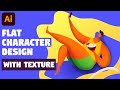 Character Illustration with Grain and Noise texture | Illustrator tutorial FLAT DESIGN