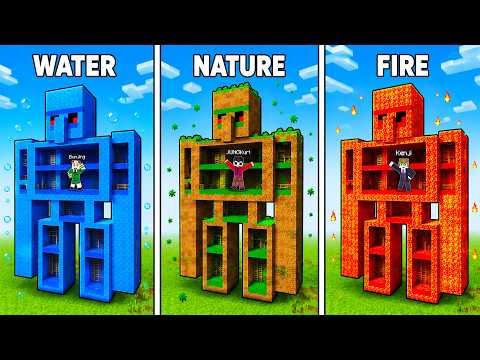 ELEMENTAL GOLEM STATUE BATTLE in Minecraft!